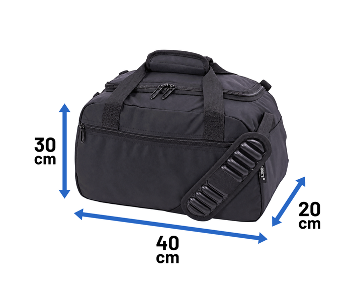 Aerolite reistas: 40 cm breed, 30 cm hoog en 20 cm diep